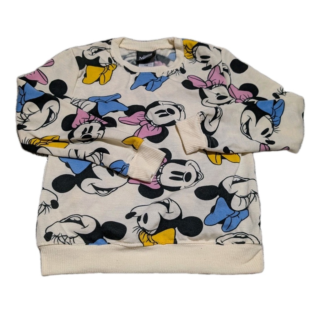 Disney‎ Girls Minnie Shirt Pink Bow Size Small Sweatshirt
